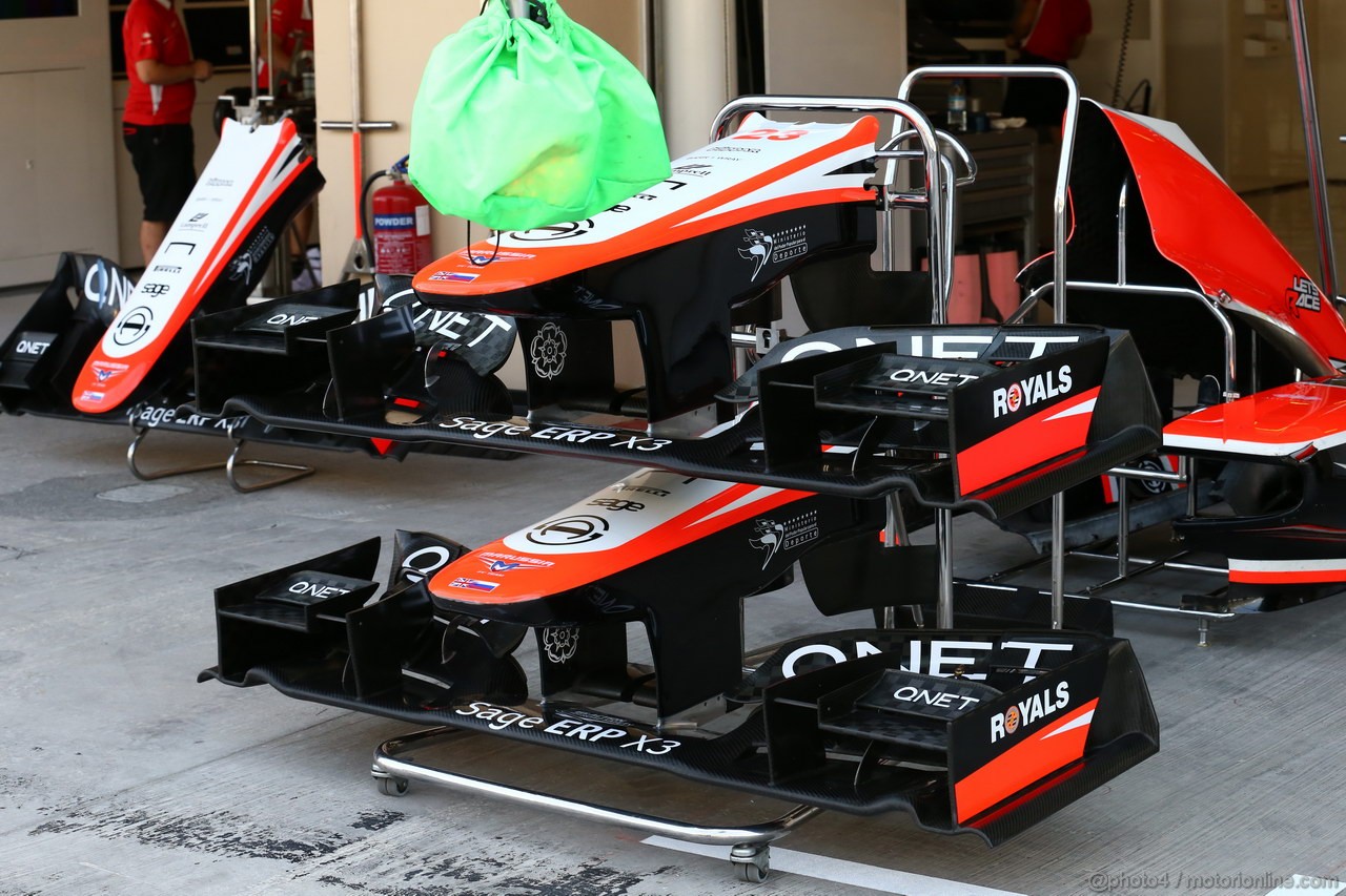GP ABU DHABI, 31.10.2013- Marussia F1 MR02 front wing details 