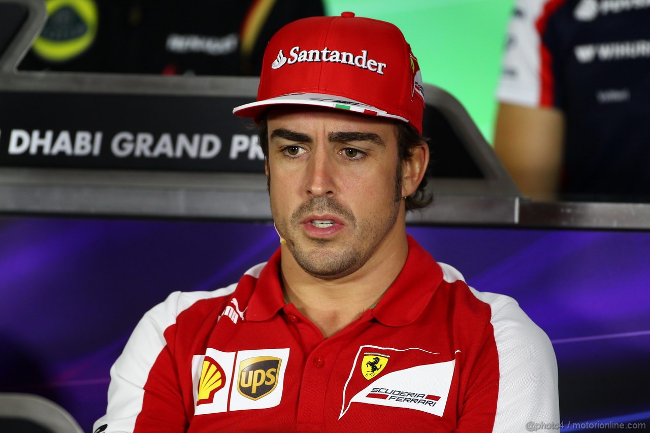 GP ABU DHABI, 31.10.2013- Giovedi' Press Conference, Fernando Alonso (ESP) Ferrari F138
