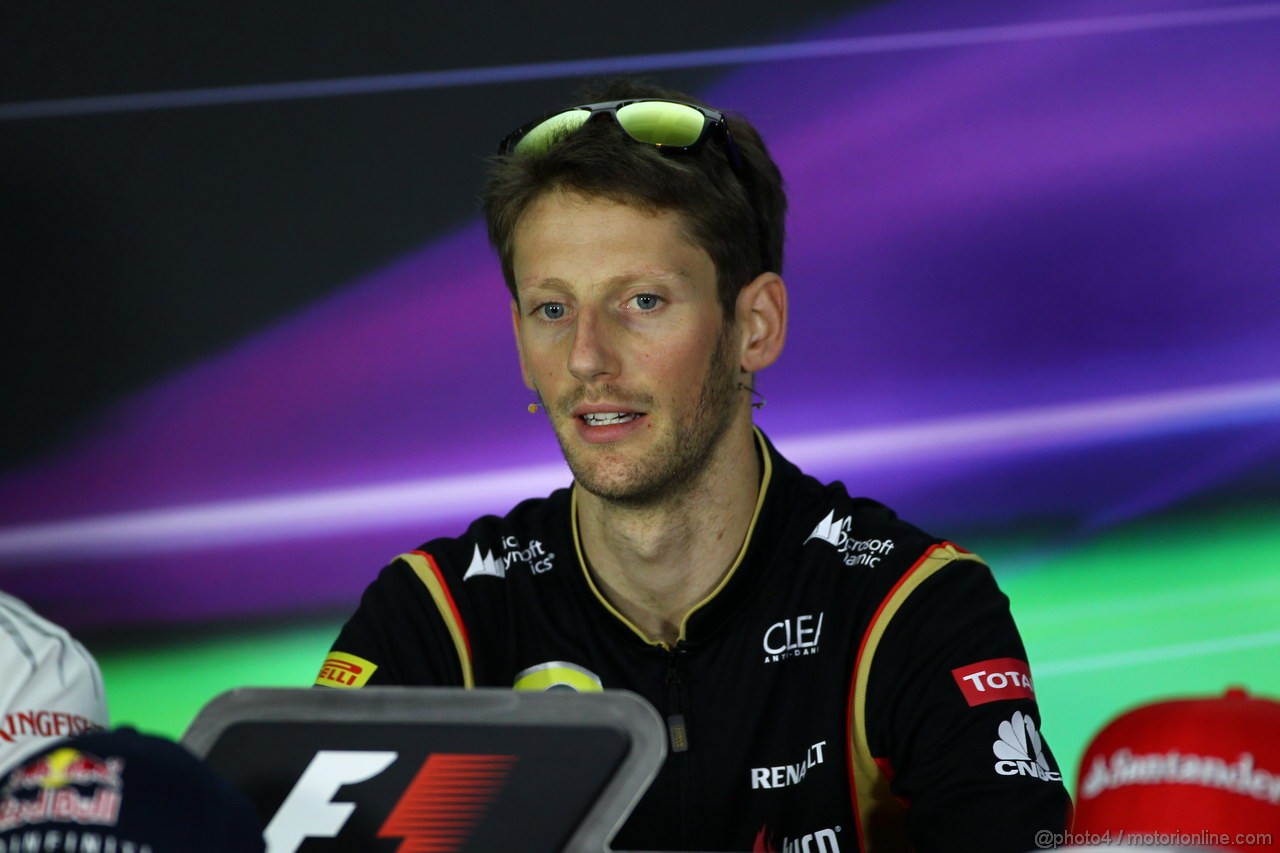 GP ABU DHABI, 31.10.2013- Giovedi' Press Conference, Romain Grosjean (FRA) Lotus F1 Team E213
