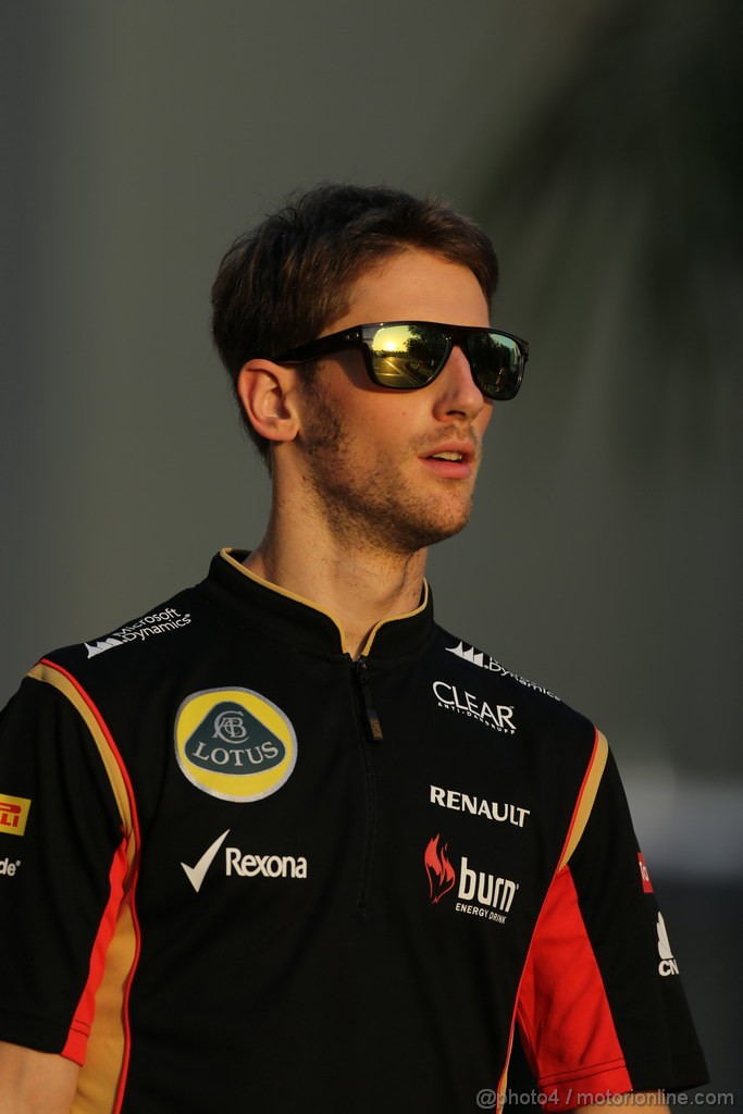 GP ABU DHABI, 31.10.2013- Romain Grosjean (FRA) Lotus F1 Team E213