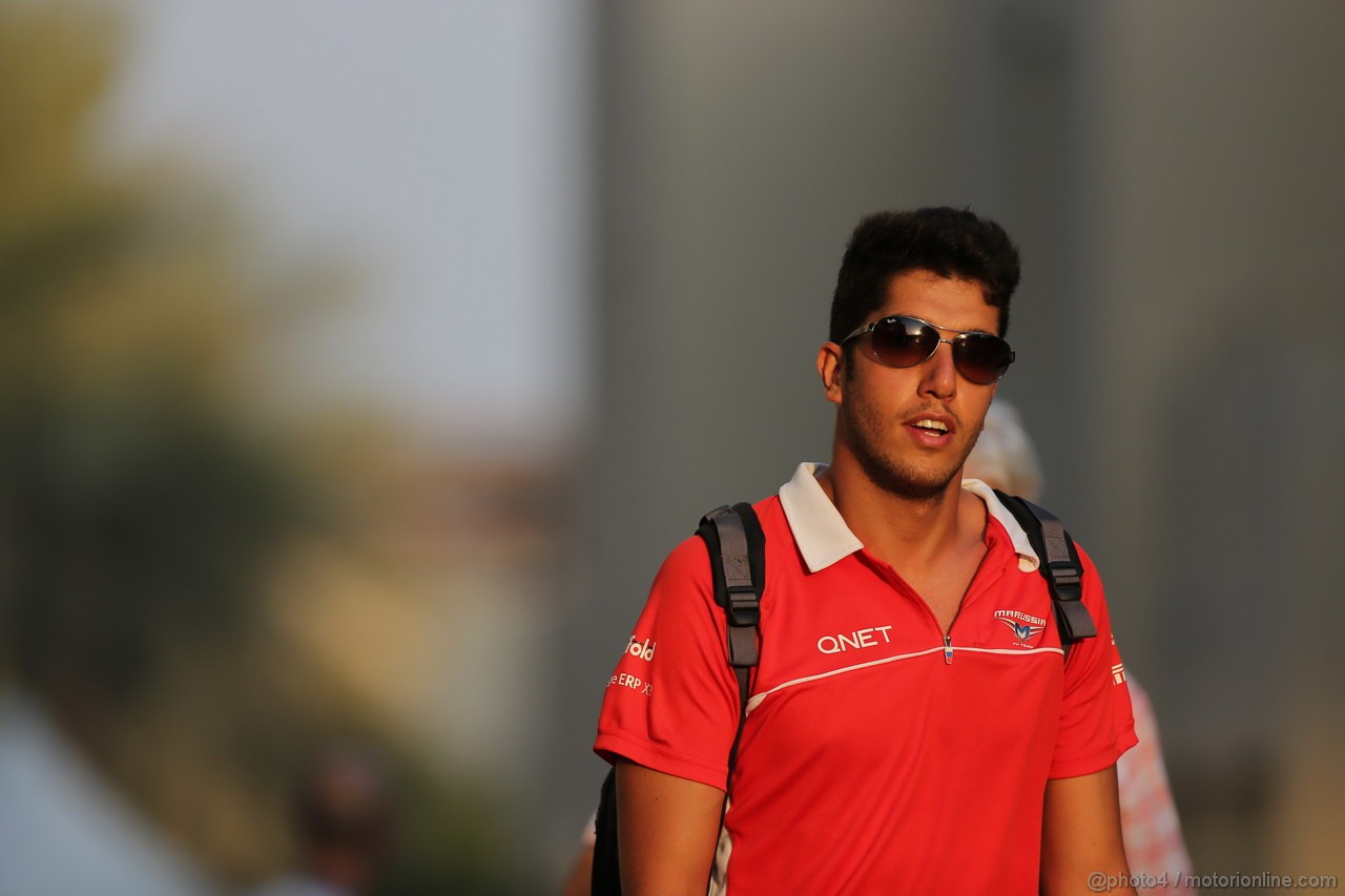 GP ABU DHABI, 31.10.2013- Rodolfo Gonzalez (VEN) Marussia F1 Team Reserve Driver