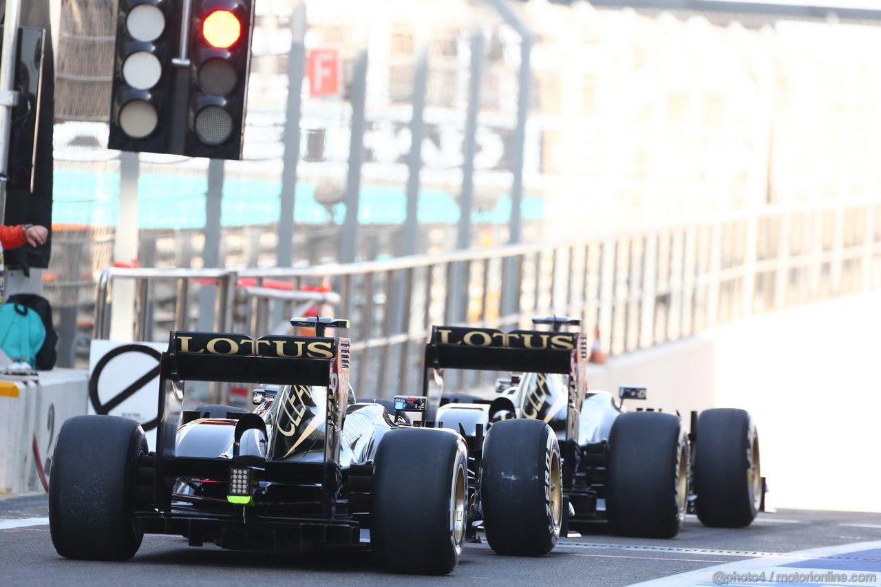 GP ABU DHABI, 02.11.2013- Prove Libere 3: Romain Grosjean (FRA) Lotus F1 Team E21 