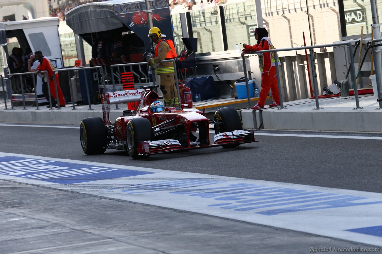GP ABU DHABI, 02.11.2013- Prove Libere 3: Fernando Alonso (ESP) Ferrari F138 