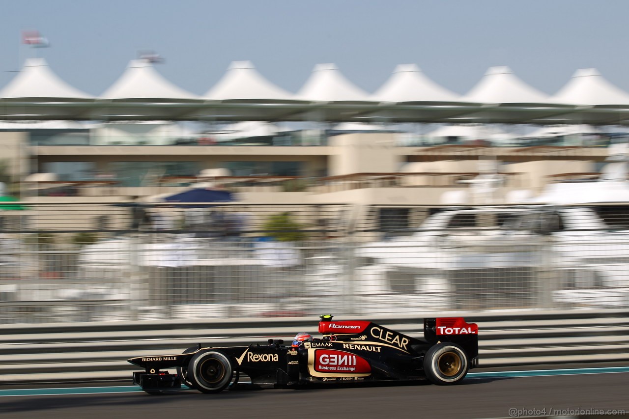 GP ABU DHABI, 02.11.2013- Prove Libere 3: Romain Grosjean (FRA) Lotus F1 Team E21 
