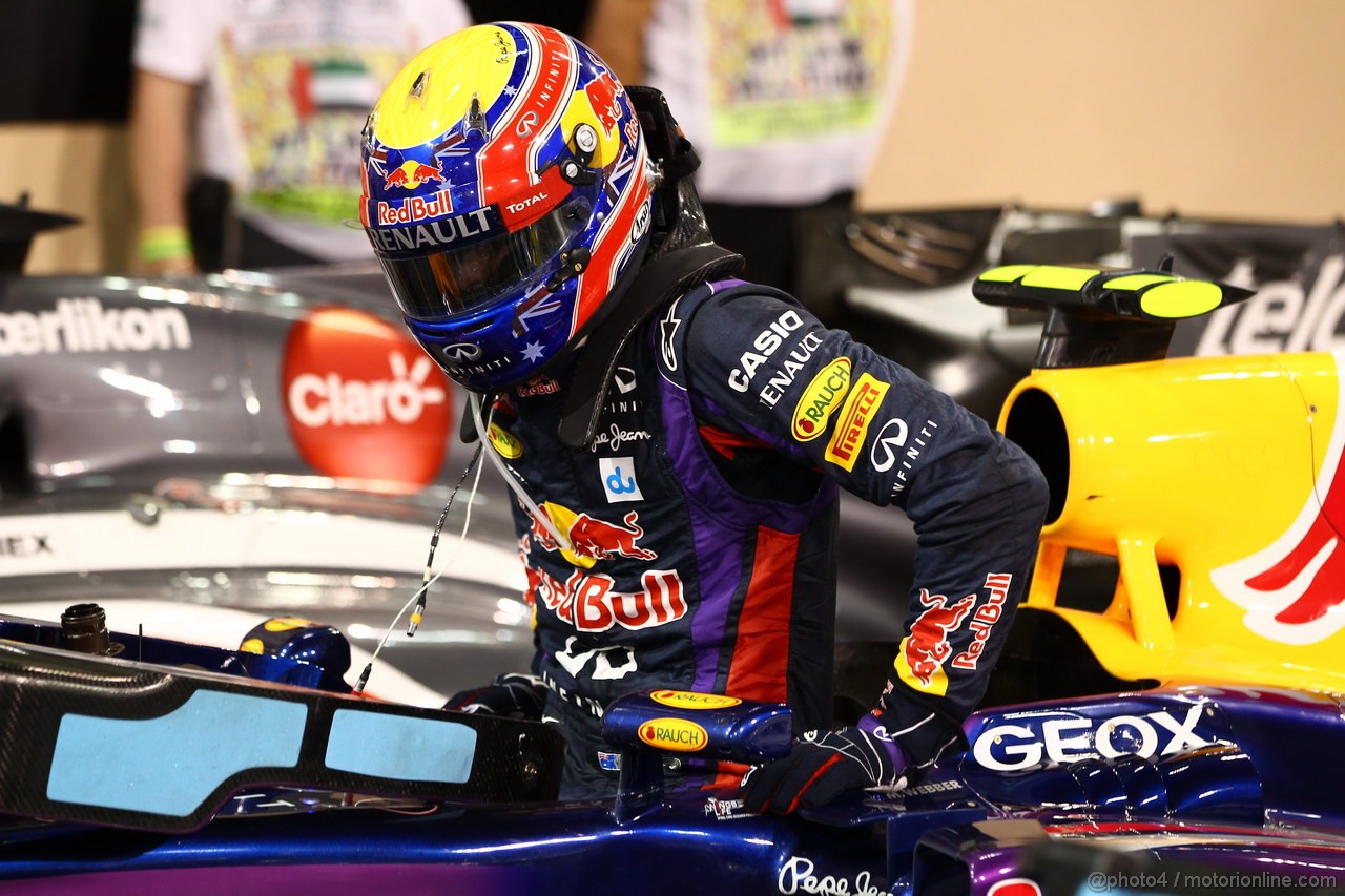 GP ABU DHABI, 02.11.2013- Qualifiche: Mark Webber (AUS) Red Bull Racing RB9 (pole position)
