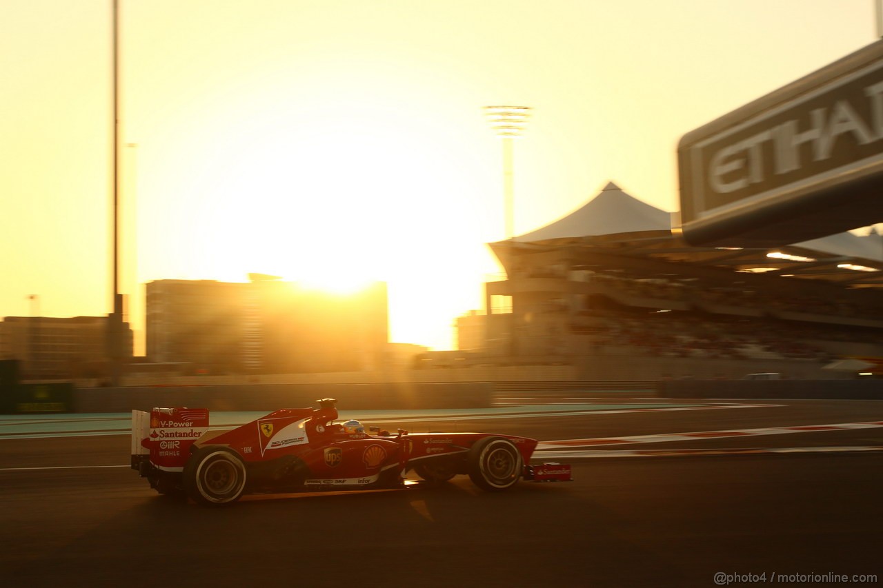 GP ABU DHABI, 02.11.2013- Qualifiche: Fernando Alonso (ESP) Ferrari F138 
