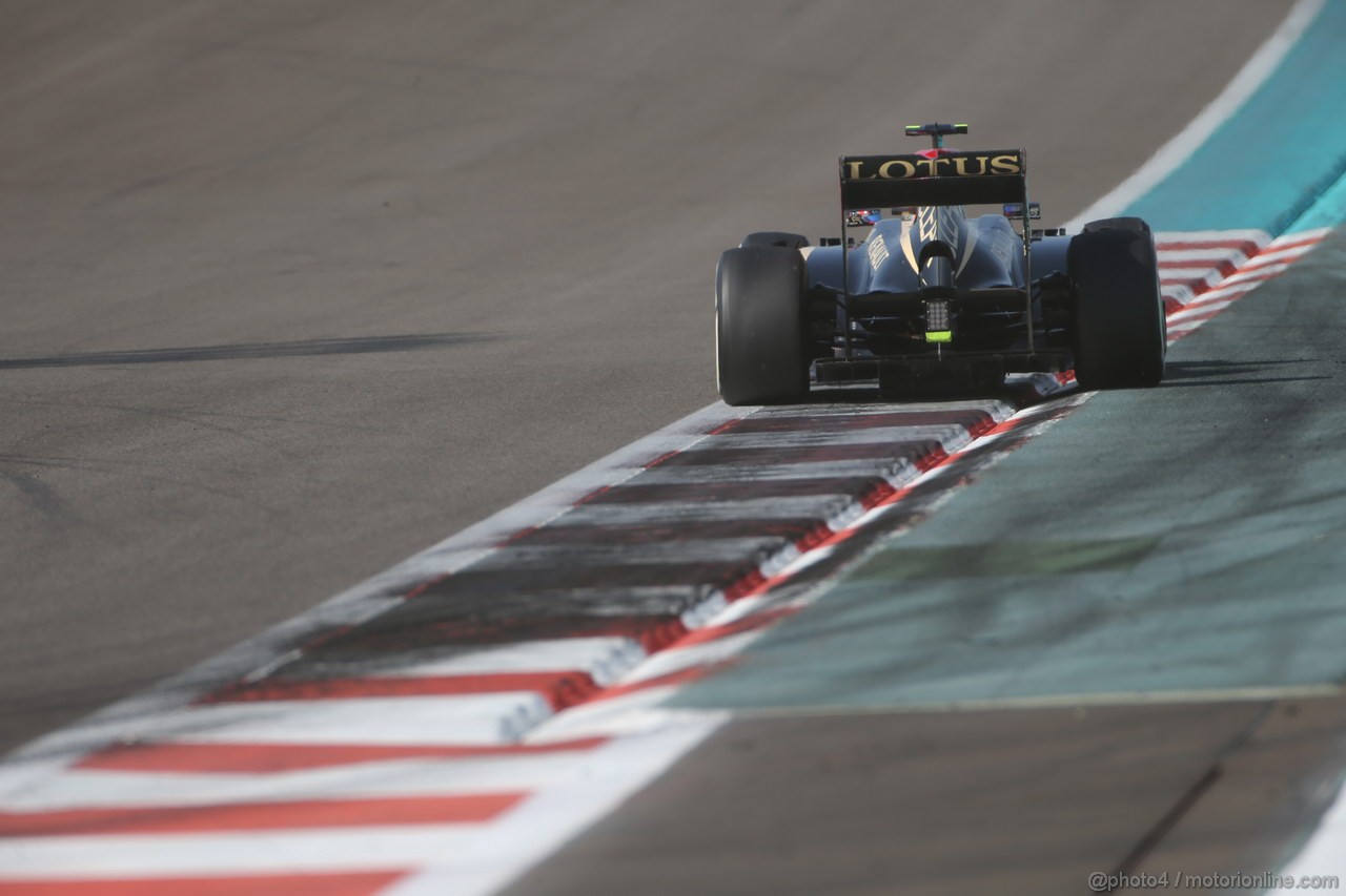 GP ABU DHABI, 02.11.2013- Prove Libere 3: Romain Grosjean (FRA) Lotus F1 Team E21 
