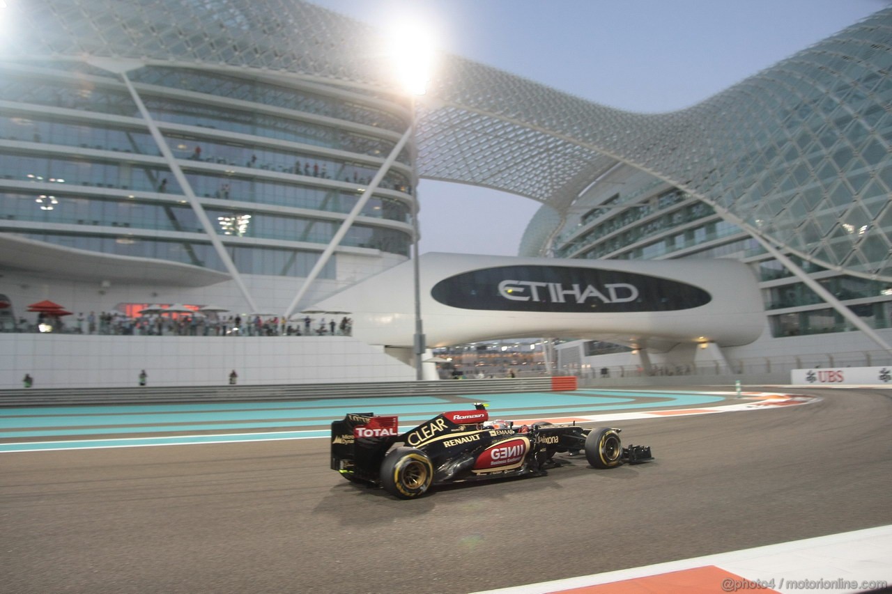 GP ABU DHABI, 02.11.2013- Qualifiche: Romain Grosjean (FRA) Lotus F1 Team E21 