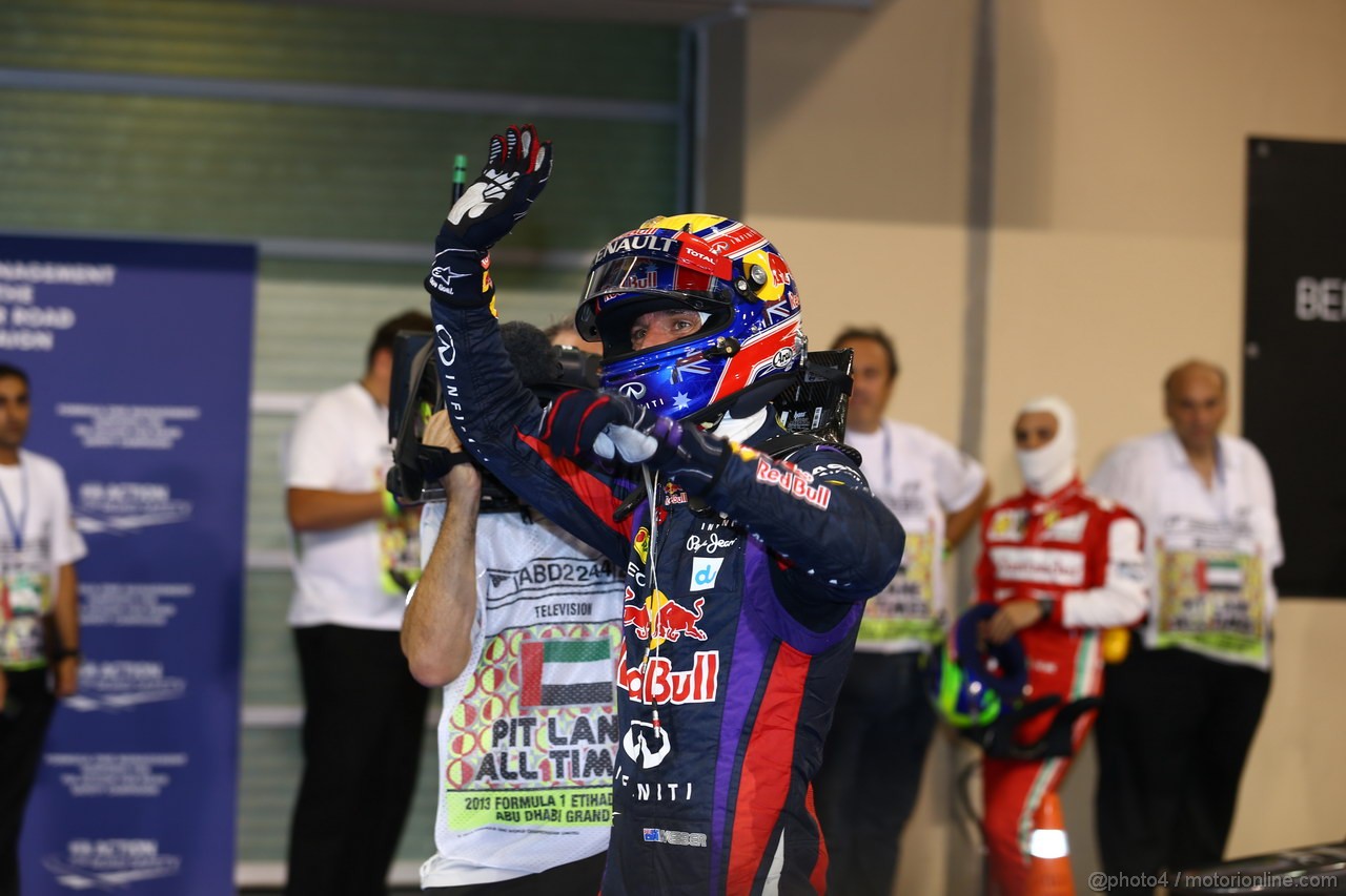 GP ABU DHABI, 02.11.2013- Qualifiche: Mark Webber (AUS) Red Bull Racing RB9 (pole position)