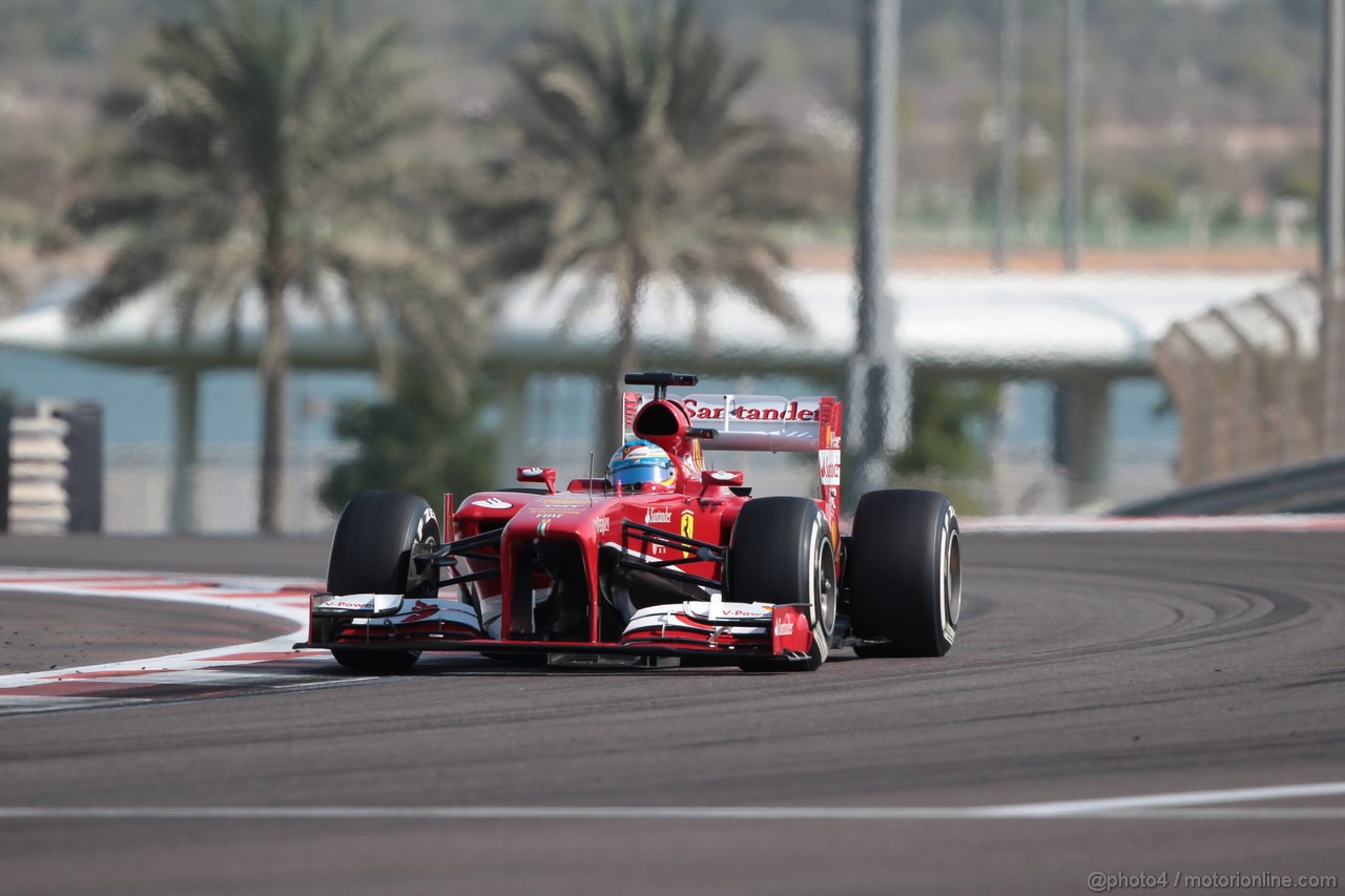 GP ABU DHABI, 02.11.2013- Qualifiche: Fernando Alonso (ESP) Ferrari F138 