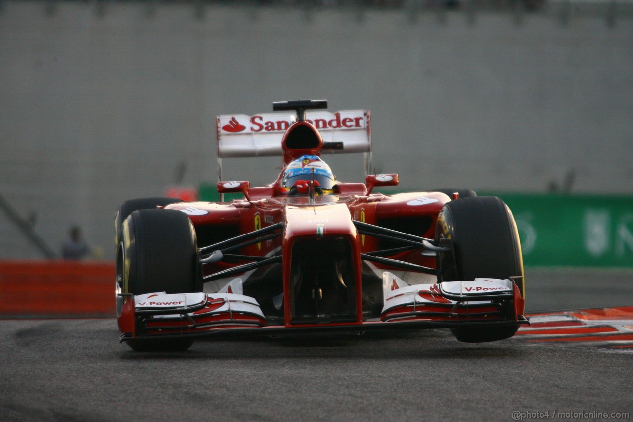 GP ABU DHABI, 02.11.2013- Qualifiche: Fernando Alonso (ESP) Ferrari F138 