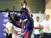 GP ABU DHABI, 02.11.2013- Qualifiche Parc Ferme Festeggiamenti, Pole position Mark Webber (AUS) Red Bull Racing RB9, 2nd Sebastian Vettel (GER) Red Bull Racing RB9, e 3rd Nico Rosberg (GER) Mercedes AMG F1 W04