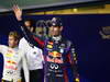GP ABU DHABI, 02.11.2013- Qualifiche Parc Ferme Festeggiamenti, Pole position Mark Webber (AUS) Red Bull Racing RB9, 2nd Sebastian Vettel (GER) Red Bull Racing RB9, e 3rd Nico Rosberg (GER) Mercedes AMG F1 W04