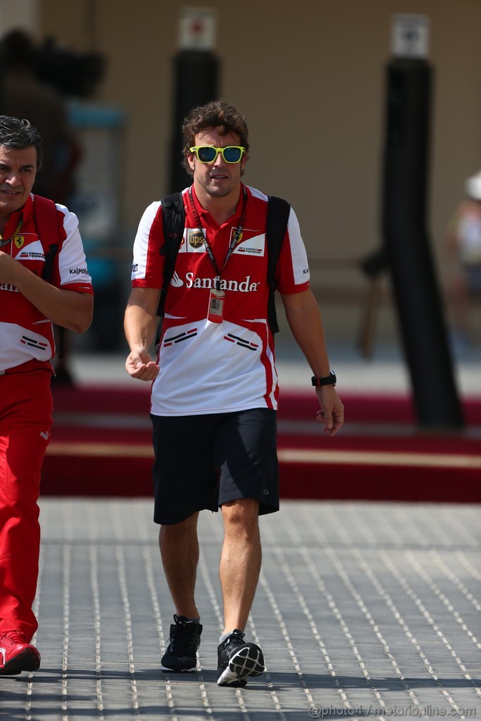 GP ABU DHABI, 01.11.2013- Fernando Alonso (ESP) Ferrari F138 