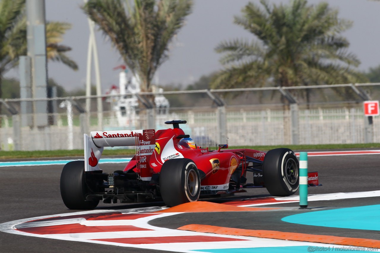 GP ABU DHABI, 01.11.2013- Prove Libere 1: Fernando Alonso (ESP) Ferrari F138 
