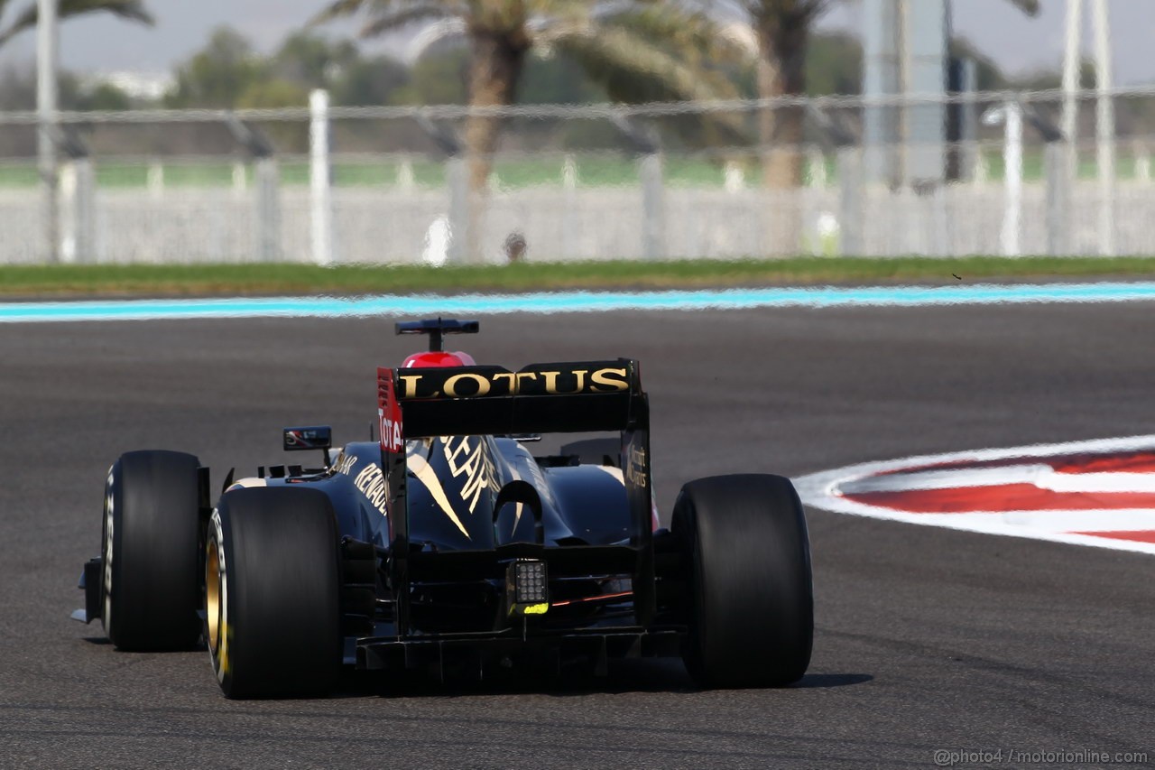 GP ABU DHABI, 01.11.2013- Prove Libere 1: Kimi Raikkonen (FIN) Lotus F1 Team E21 