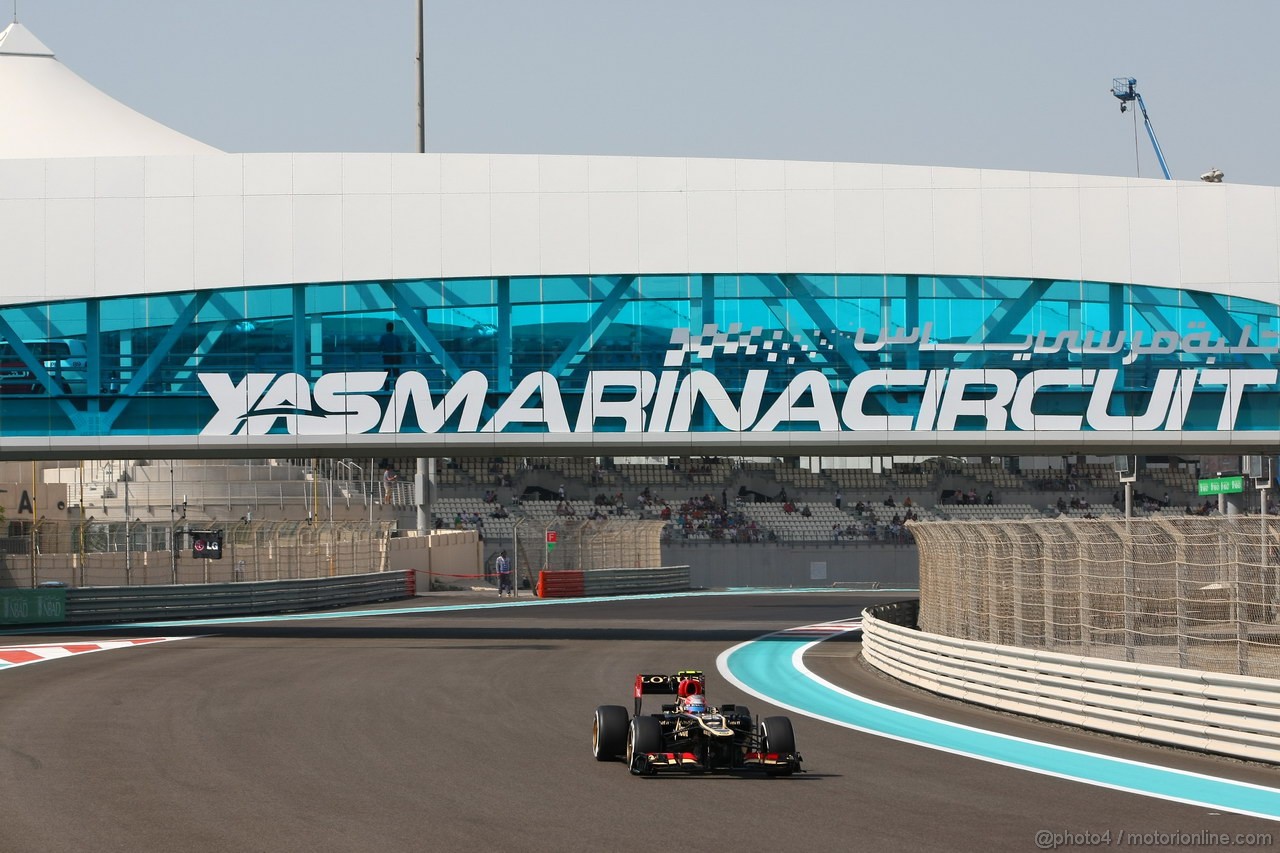 GP ABU DHABI, 01.11.2013- Prove Libere 1: Romain Grosjean (FRA) Lotus F1 Team E21 