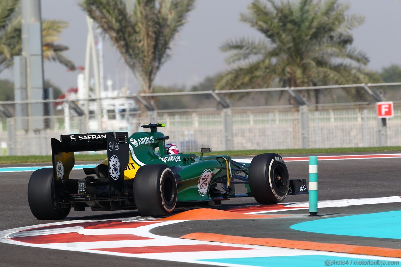 GP ABU DHABI, 01.11.2013- Prove Libere 1: Heikki Kovalainen (FIN) Caterham F1 Team CT03, Test Driver
