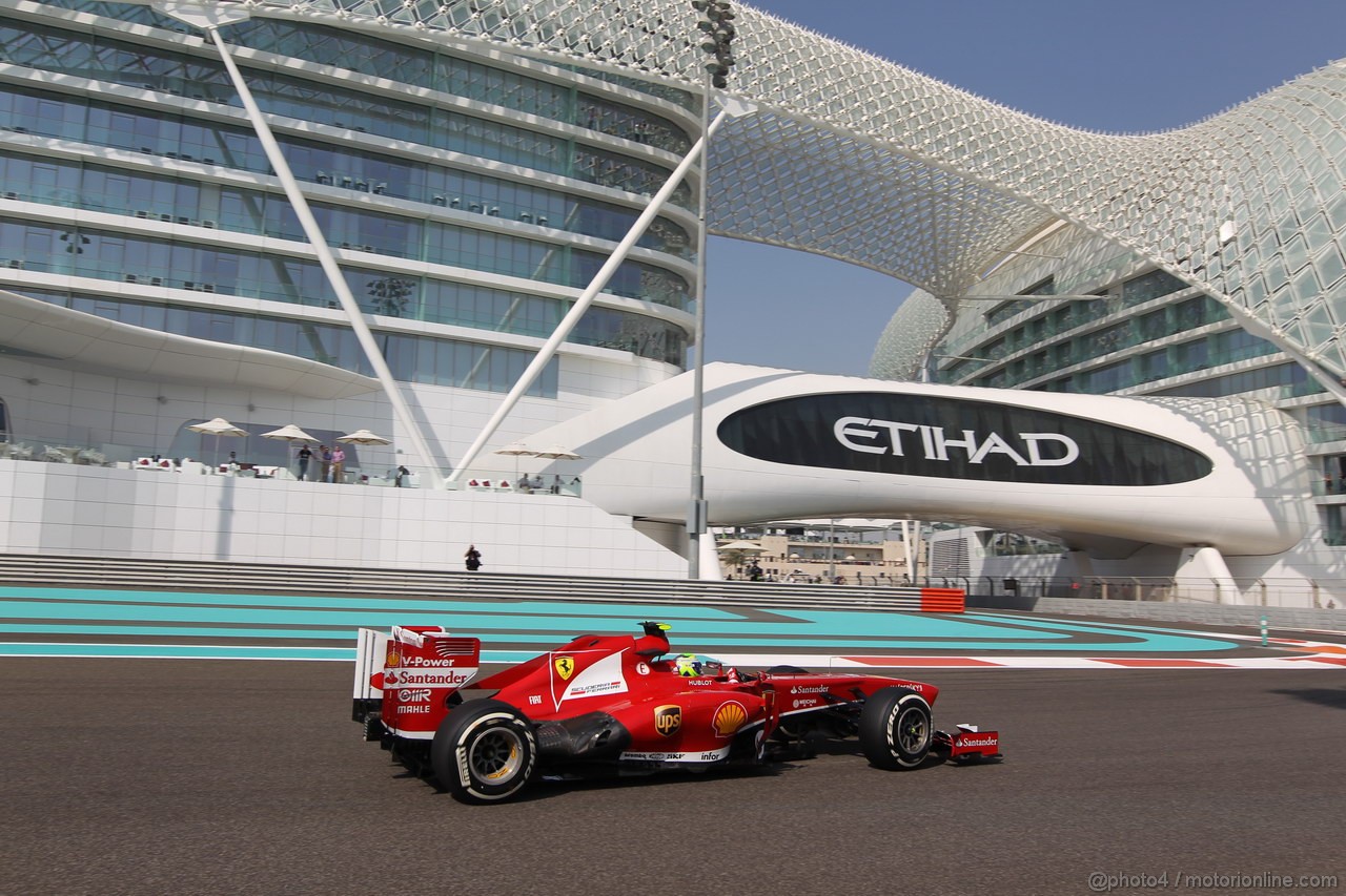 GP ABU DHABI, 01.11.2013- Prove Libere 1: Felipe Massa (BRA) Ferrari F138 