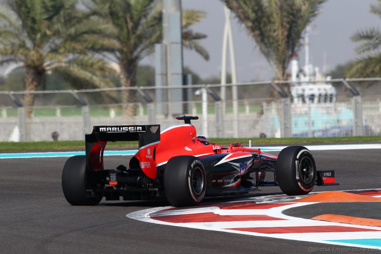 GP ABU DHABI, 01.11.2013- Prove Libere 1: Jules Bianchi (FRA) Marussia F1 Team MR02 