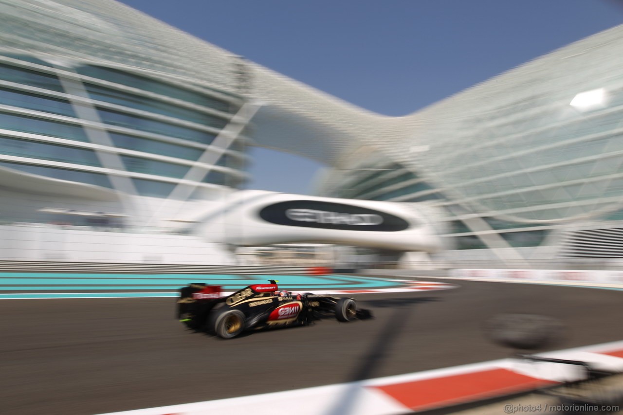 GP ABU DHABI, 01.11.2013- Prove Libere 1: Romain Grosjean (FRA) Lotus F1 Team E21 