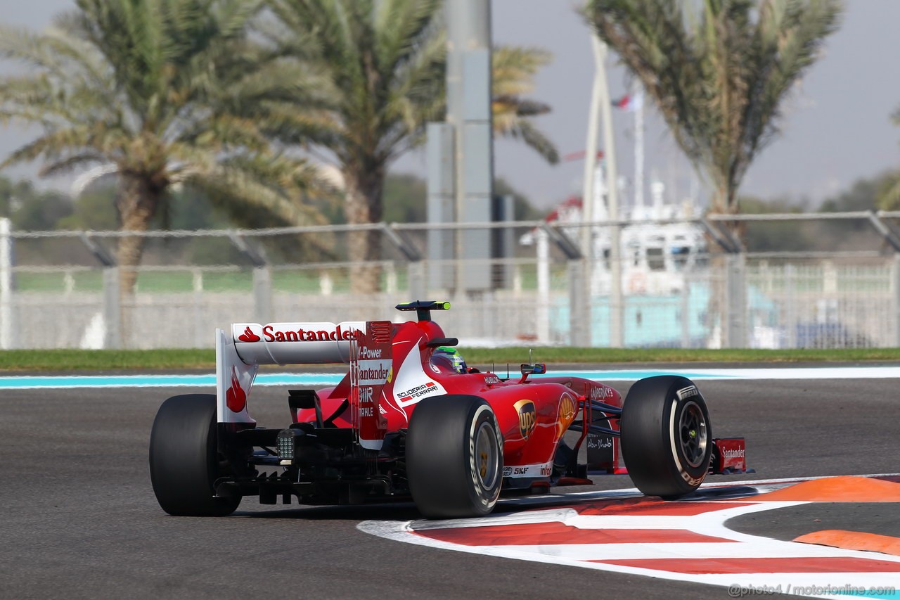 GP ABU DHABI, 01.11.2013- Prove Libere 1: Felipe Massa (BRA) Ferrari F138 