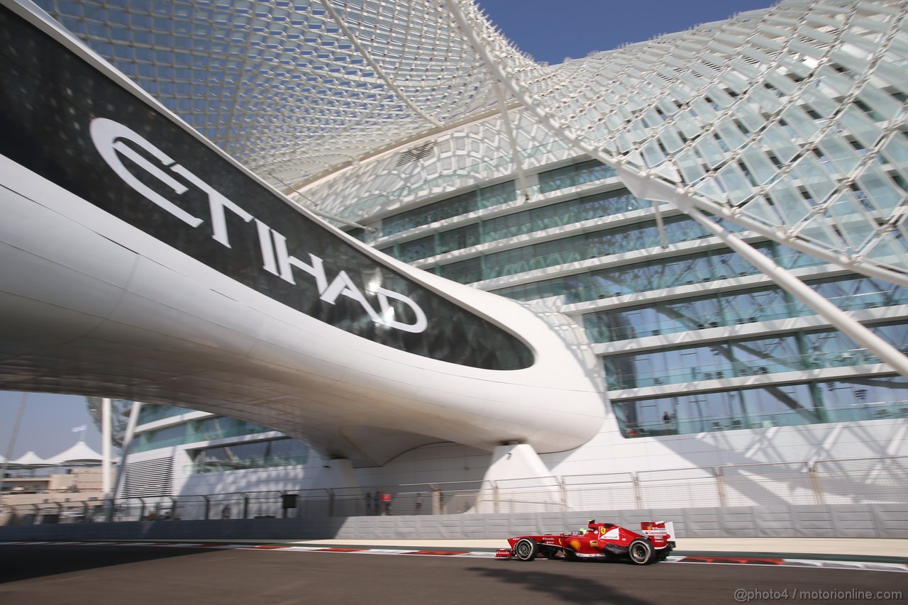 GP ABU DHABI, 01.11.2013- Prove Libere 1, Felipe Massa (BRA) Ferrari F138