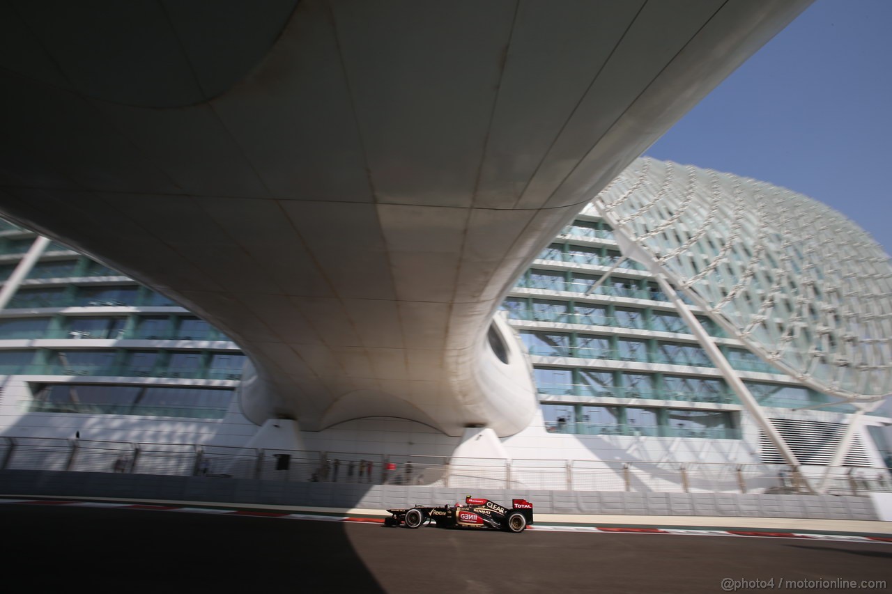 GP ABU DHABI, 01.11.2013- Prove Libere 1, Romain Grosjean (FRA) Lotus F1 Team E213