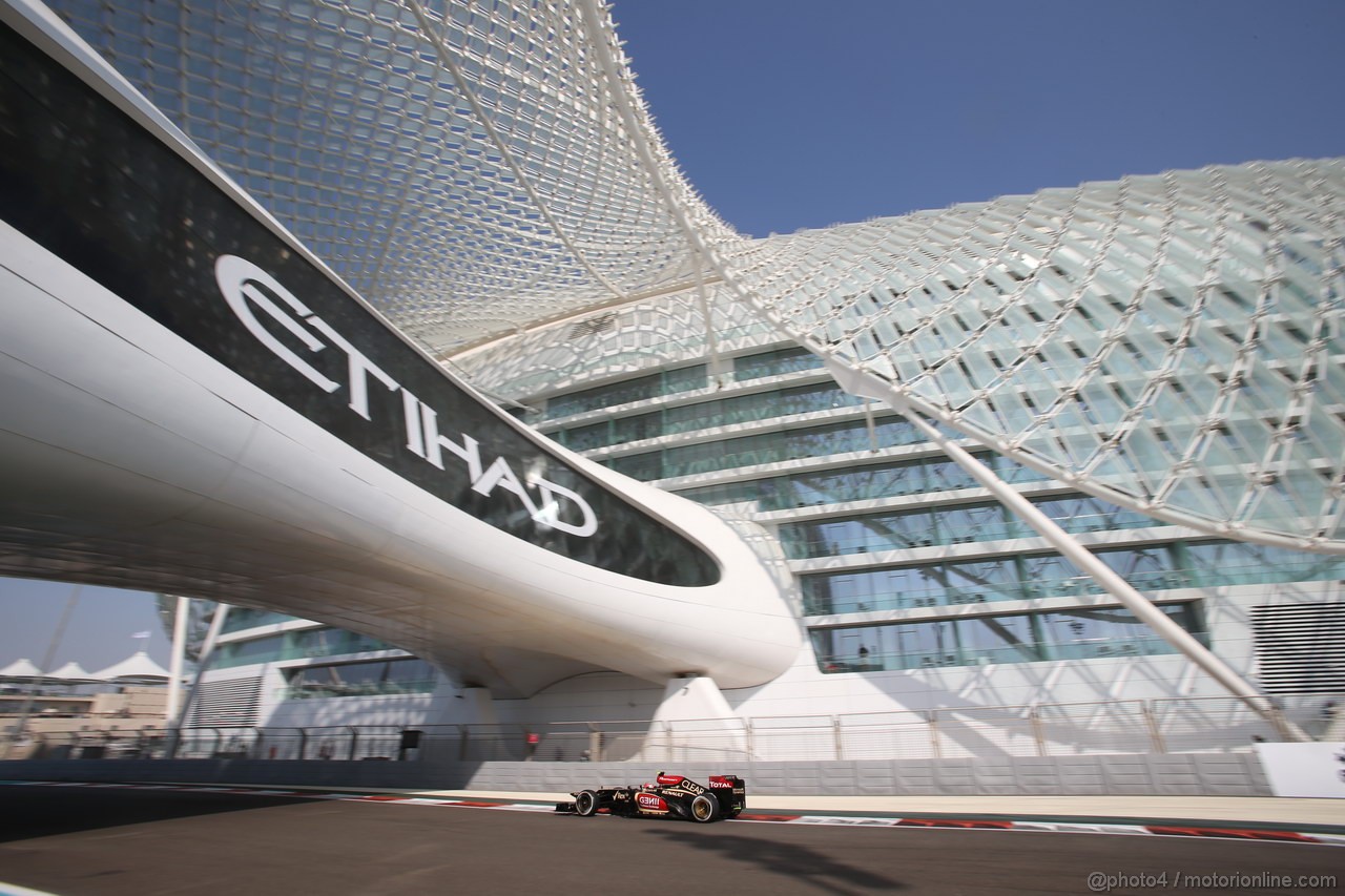 GP ABU DHABI, 01.11.2013- Prove Libere 1, Romain Grosjean (FRA) Lotus F1 Team E213