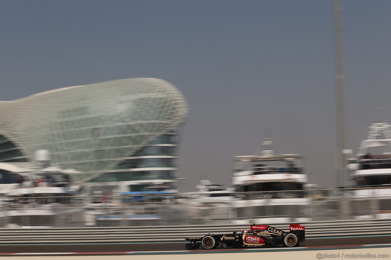 GP ABU DHABI, 01.11.2013- Prove Libere 1, Romain Grosjean (FRA) Lotus F1 Team E213