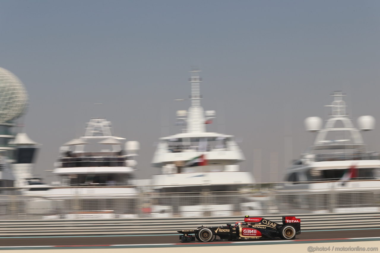 GP ABU DHABI, 01.11.2013- Prove Libere 1, Romain Grosjean (FRA) Lotus F1 Team E213