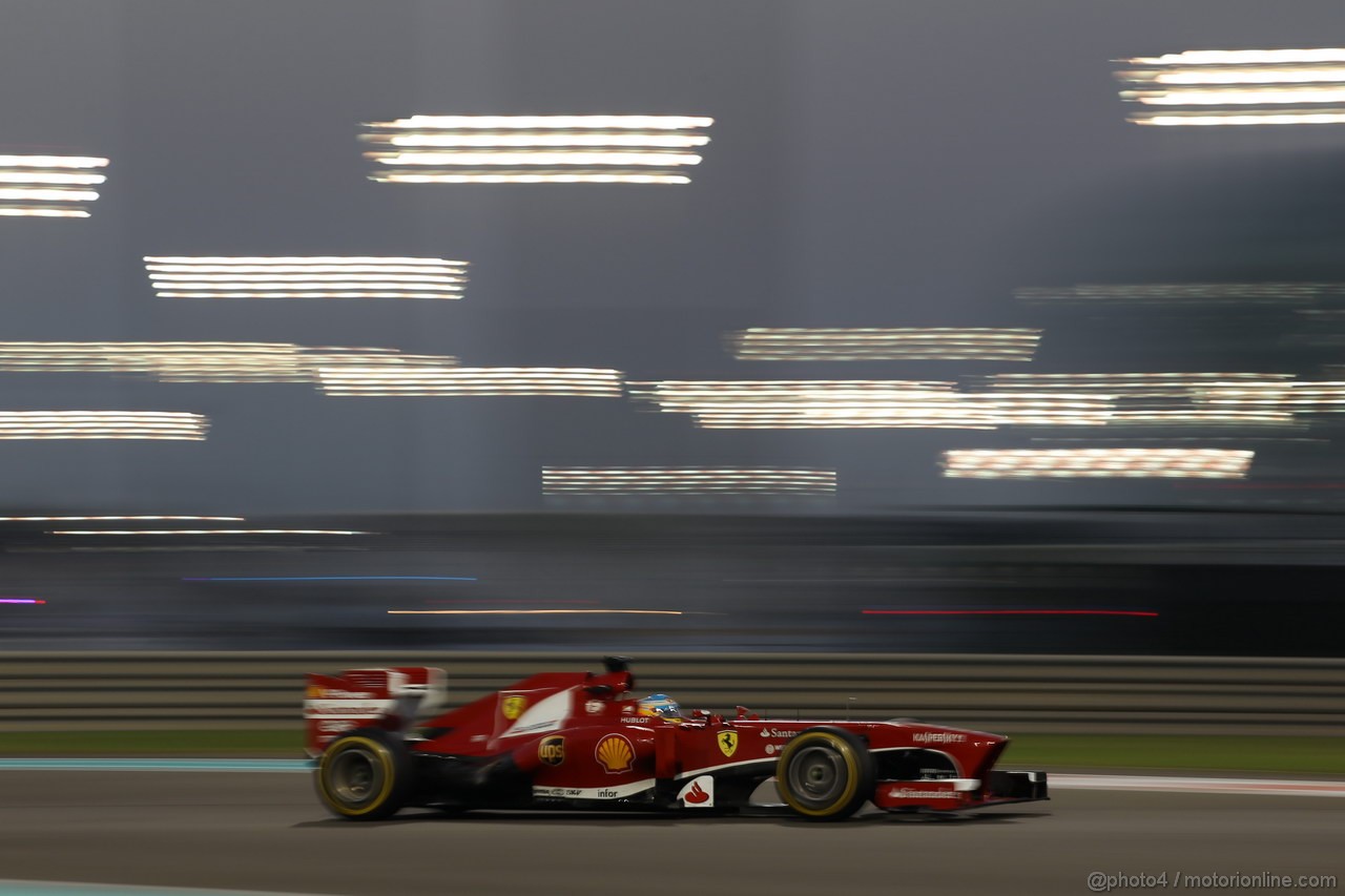 GP ABU DHABI, 01.11.2013- Prove Libere 2: Fernando Alonso (ESP) Ferrari F138 