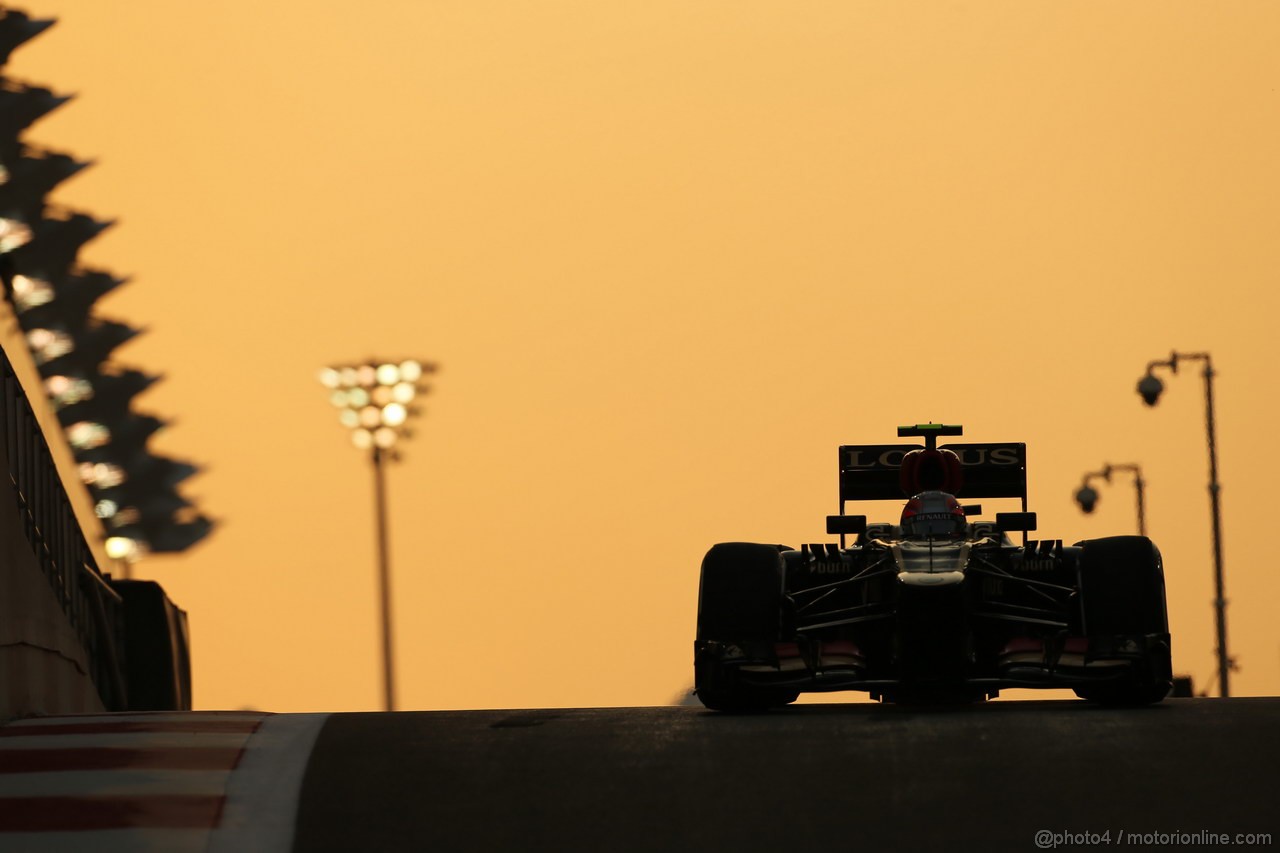 GP ABU DHABI, 01.11.2013- Prove Libere 2: Romain Grosjean (FRA) Lotus F1 Team E21 