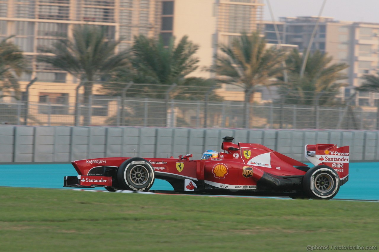 GP ABU DHABI, 01.11.2013- Prove Libere 2: Fernando Alonso (ESP) Ferrari F138 