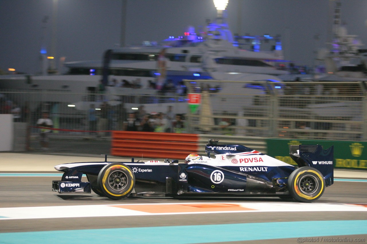 GP ABU DHABI, 01.11.2013- Prove Libere 2: Pastor Maldonado (VEN) Williams F1 Team FW35 