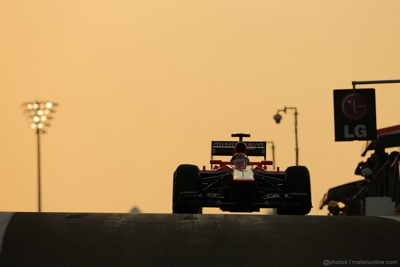 GP ABU DHABI, 01.11.2013- Prove Libere 2: Jules Bianchi (FRA) Marussia F1 Team MR02 