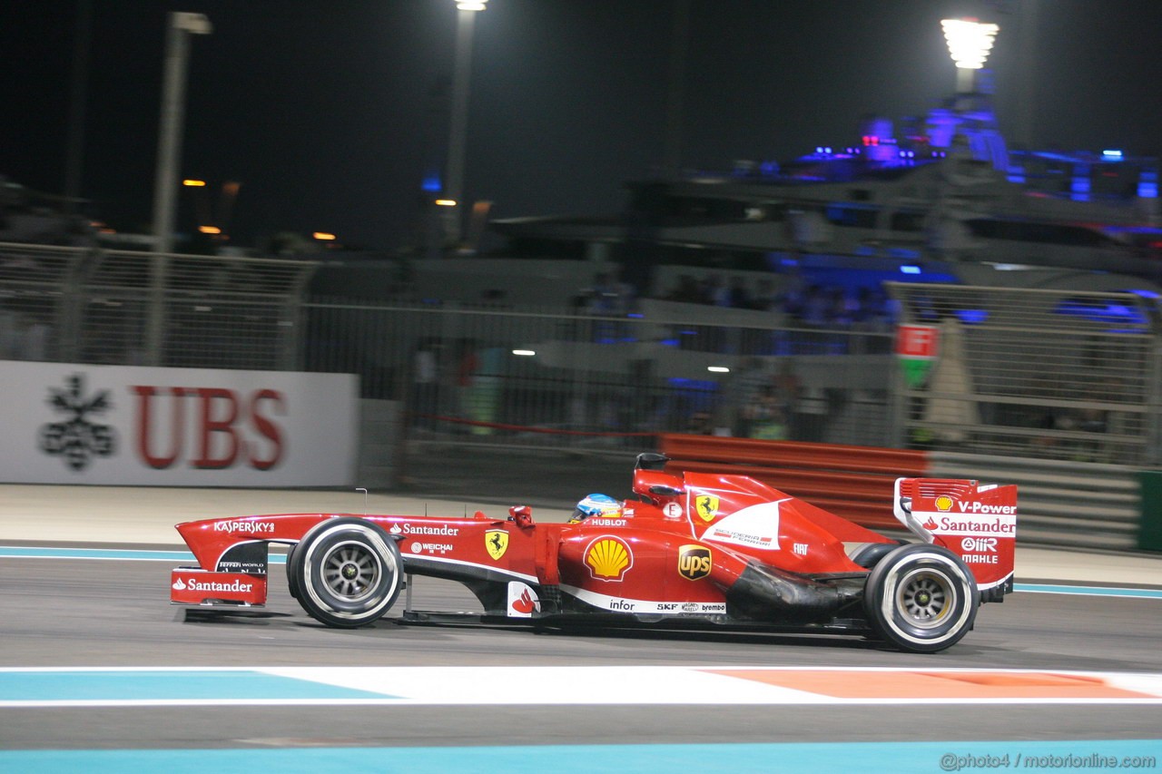GP ABU DHABI, 01.11.2013- Prove Libere 2: Fernando Alonso (ESP) Ferrari F138 