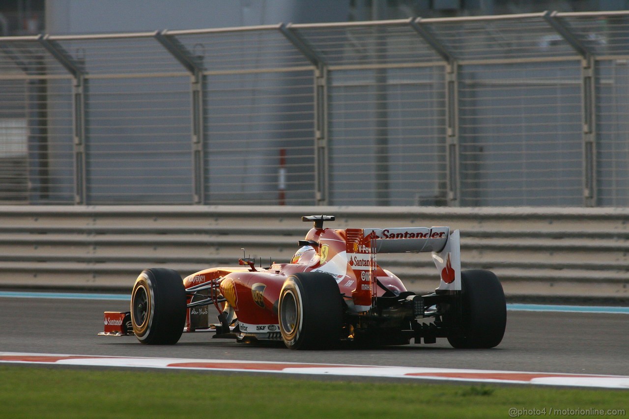 GP ABU DHABI, 01.11.2013- Prove Libere 2: Fernando Alonso (ESP) Ferrari F138 