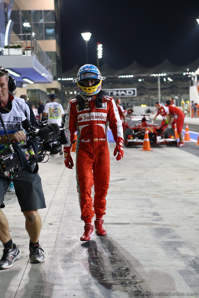 GP ABU DHABI, 01.11.2013- Prove Libere 2: Fernando Alonso (ESP) Ferrari F138 