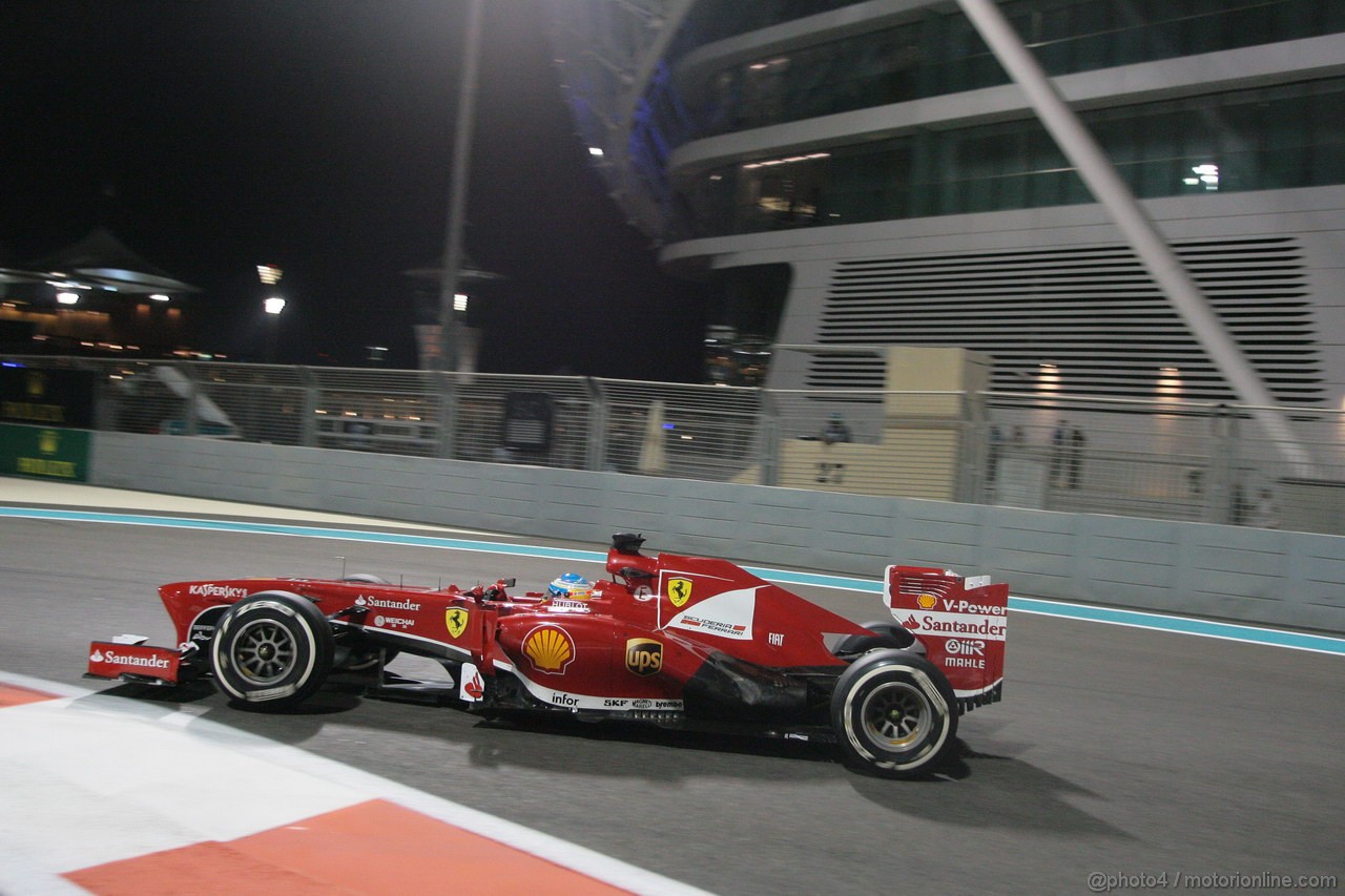 GP ABU DHABI, 01.11.2013- Prove Libere 2: Fernando Alonso (ESP) Ferrari F138 