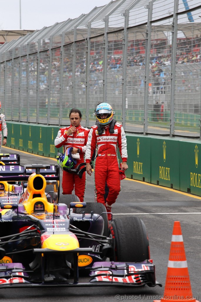 GP AUSTRALIA, 17.03.2013- Qualifiche, Felipe Massa (BRA) Ferrari F138 e Fernando Alonso (ESP) Ferrari F138