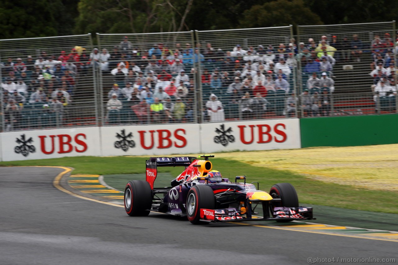 GP AUSTRALIA, 17.03.2013- Qualifiche, Mark Webber (AUS) Red Bull Racing RB9 