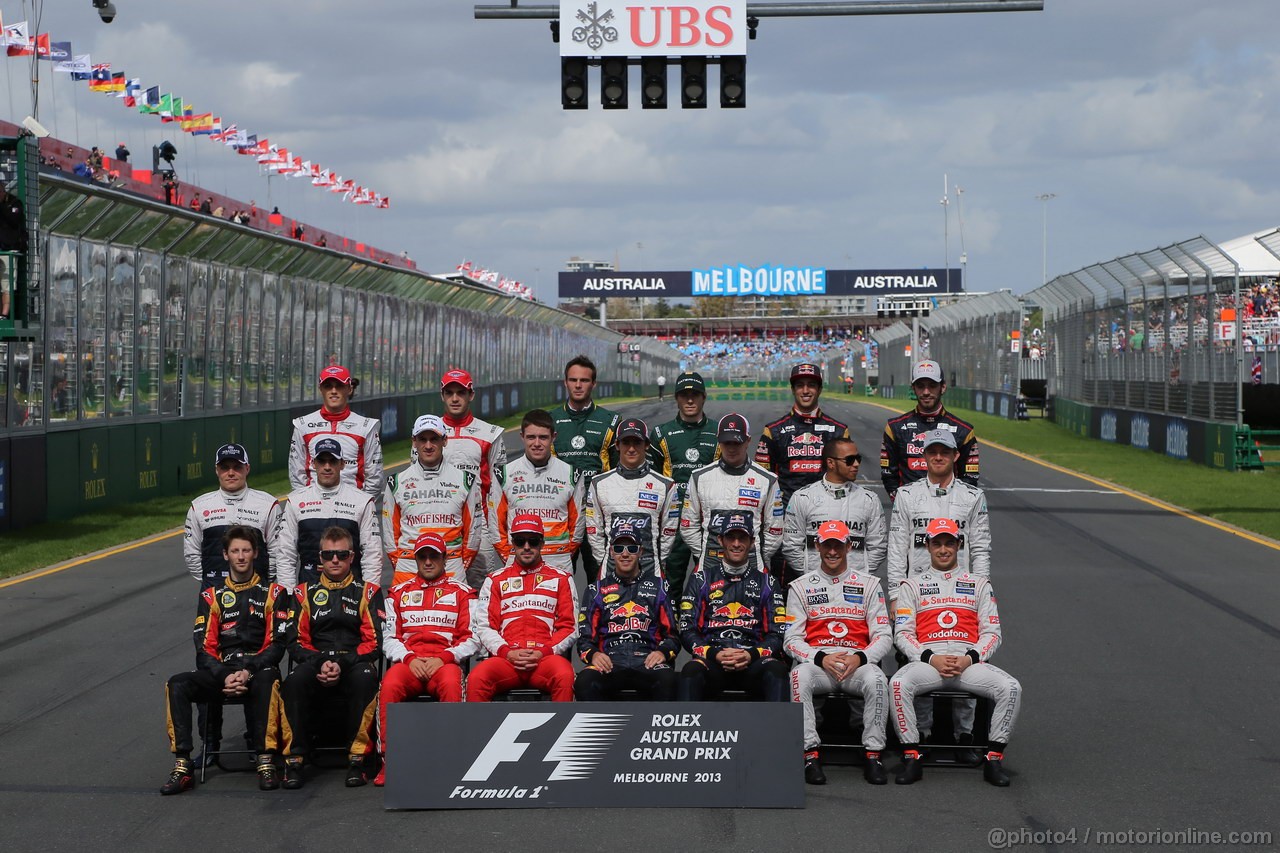 GP AUSTRALIA, 17.03.2013- Drivers F1 2013 photograph