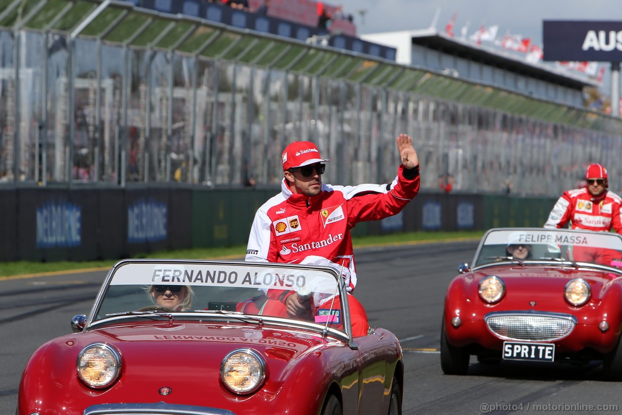 GP AUSTRALIA, 17.03.2013- Fernando Alonso (ESP) Ferrari F138 e Felipe Massa (BRA) Ferrari F138 