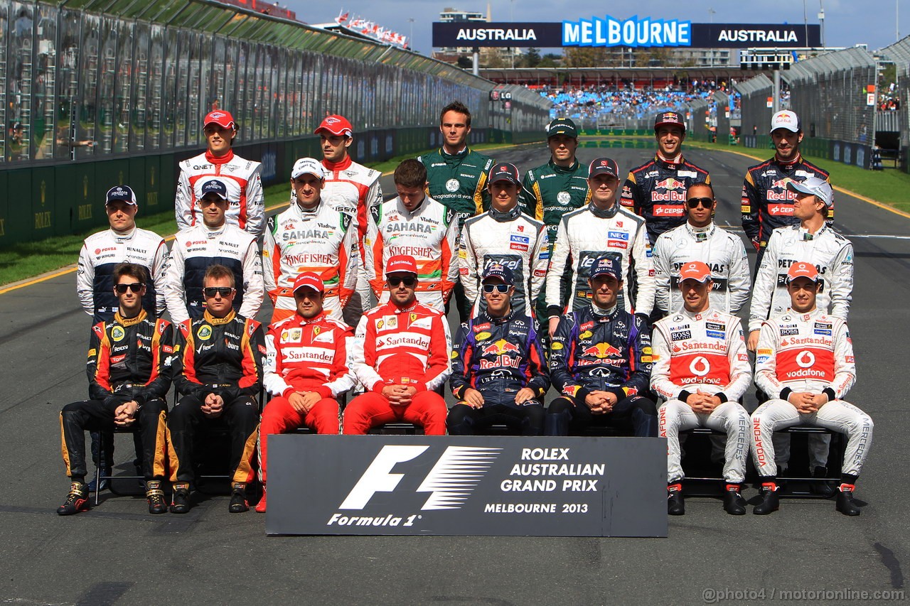 GP AUSTRALIA, 17.03.2013- Drivers F1 2013 photograph