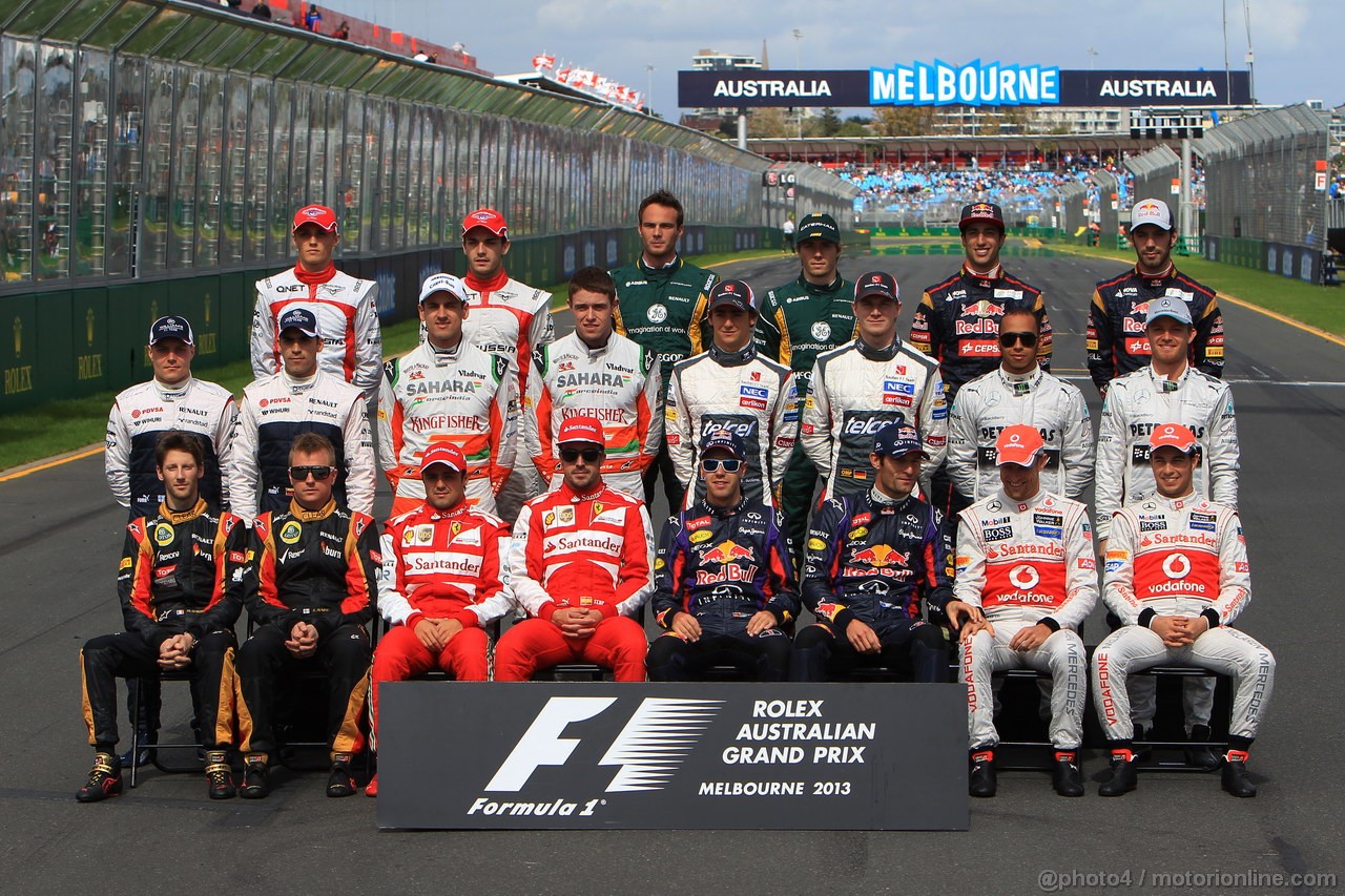 GP AUSTRALIA, 17.03.2013- Drivers F1 2013 photograph