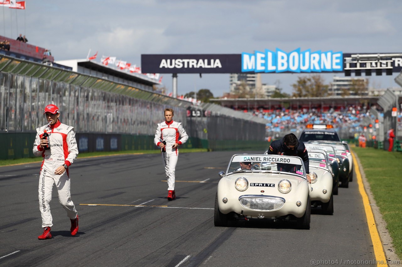 GP AUSTRALIA, 17.03.2013- Jules Bianchi (FRA) Marussia F1 Team MR02 e Max Chilton (GBR), Marussia F1 Team MR02 