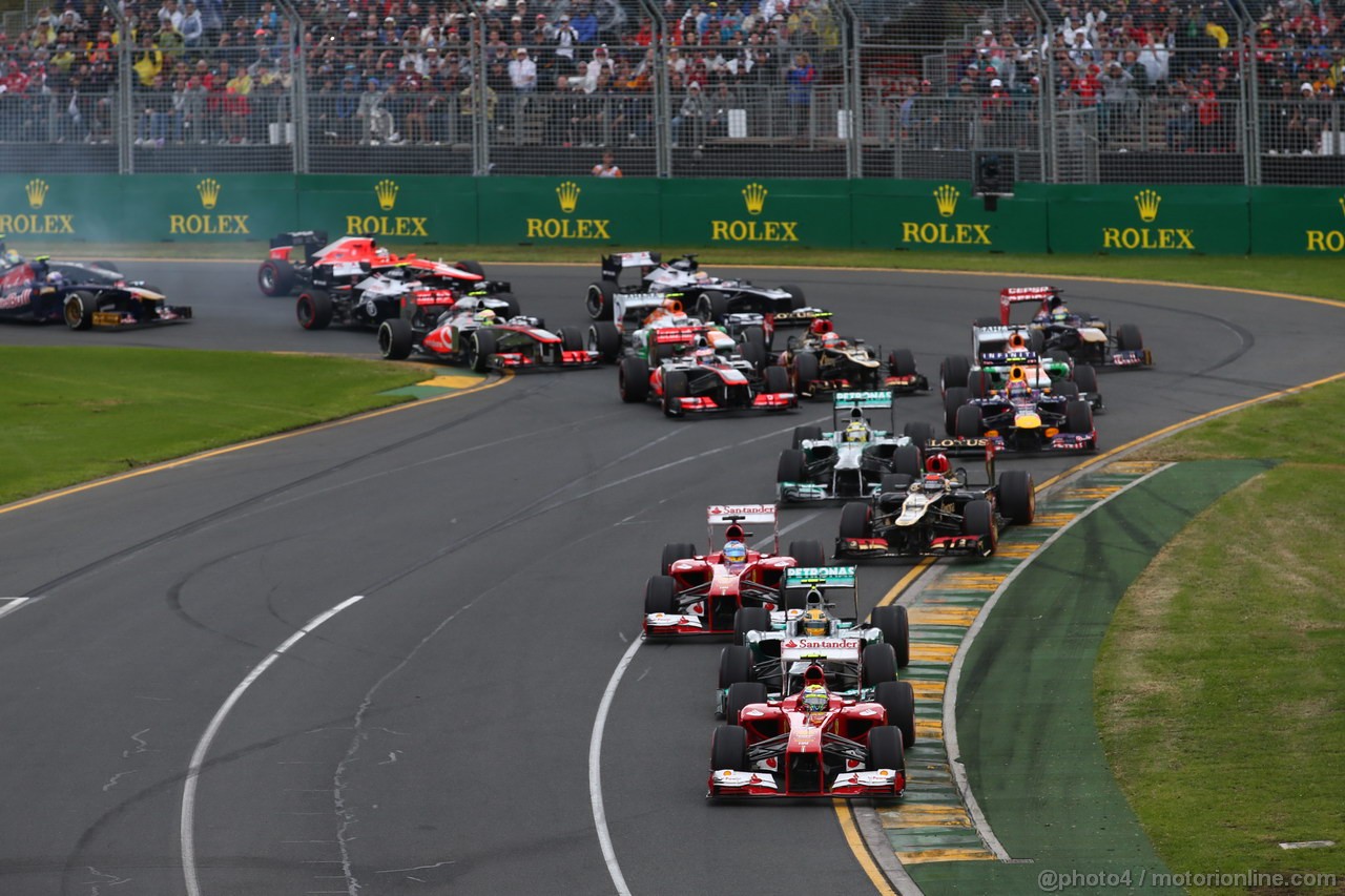 GP AUSTRALIA, 17.03.2013- Gara, Start of the race, Felipe Massa (BRA) Ferrari F138 