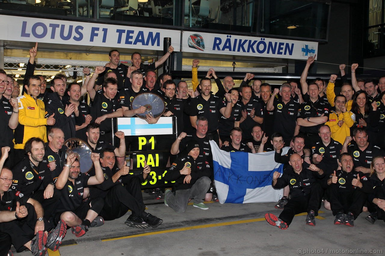 GP AUSTRALIA, 17.03.2013- Festeggiamenti, Kimi Raikkonen (FIN) Lotus F1 Team E21 vincitore 