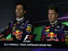 GP AUSTRALIA, 17.03.2013- Qualifiche, Conferenza Stampa, (L-D) Mark Webber (AUS) Red Bull Racing RB9 e Sebastian Vettel (GER) Red Bull Racing RB9 